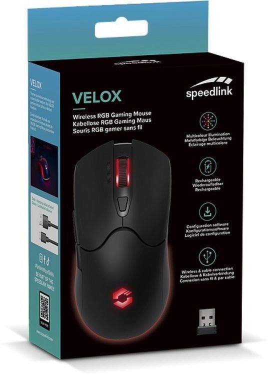 Produktbild: SPEEDLINK VELOX Rechargeable RGB Gaming Mouse - Wireless, black