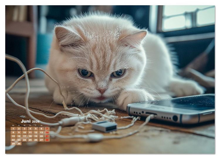 Produktbild: Momente eines Katzenbesitzers - Chaos der Samtpfoten (Wandkalender 2026 DIN A2 quer), CALVENDO Monatskalender