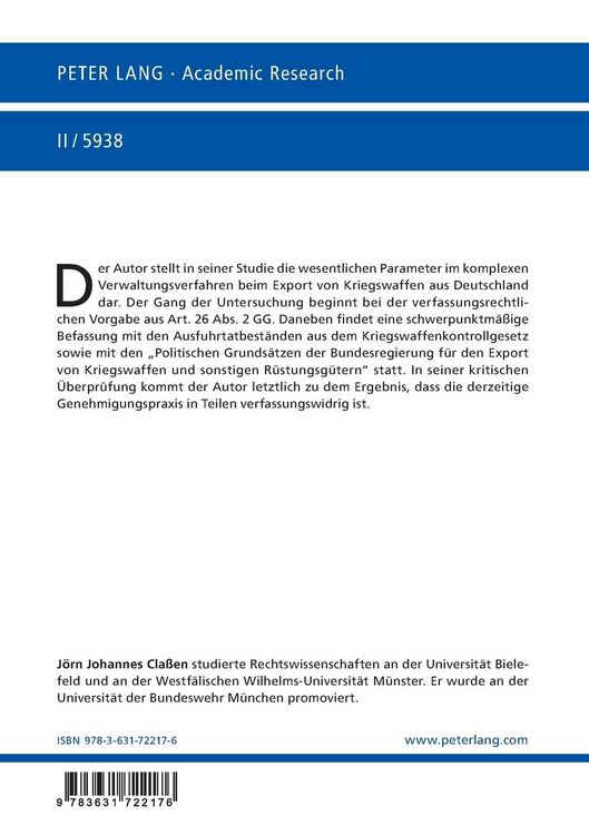 Produktbild: Das Kontrollverfahren beim Export von Kriegswaffen aus Deutschland