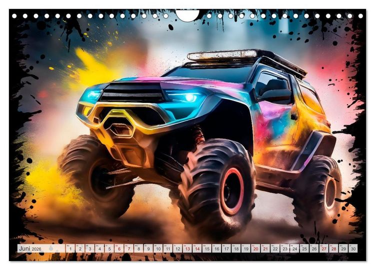 Produktbild: Coole KI-generierte OFF-ROAD-WAGEN (Wandkalender 2026 DIN A4 quer), CALVENDO Monatskalender