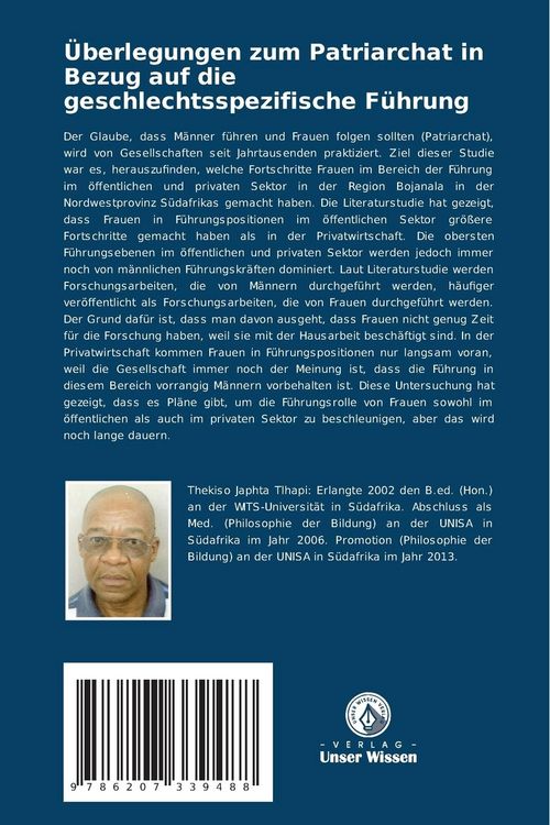 Produktbild: &Uuml;berlegungen zum Patriarchat in Bezug auf die geschlechtsspezifische F&uuml;hrung