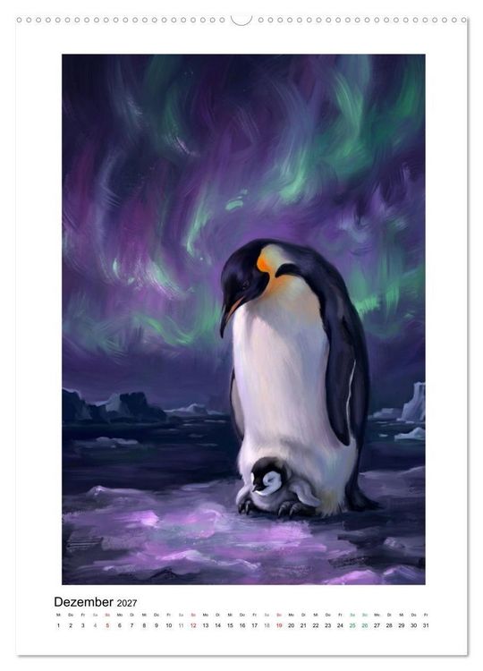 Produktbild: Pinguine - Watscheln, Kuscheln, Staunen (Wandkalender 2027 DIN A2 hoch), CALVENDO Monatskalender