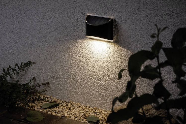 Produktbild: Paulmann 94233 Elliot Solar-Au&szlig;enwandleuchte 0.05W Warmwei&szlig; Anthrazit