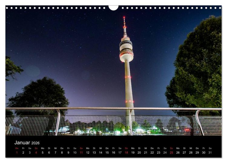 Produktbild: M&uuml;nchen bei Nacht (Wandkalender 2026 DIN A3 quer), CALVENDO Monatskalender