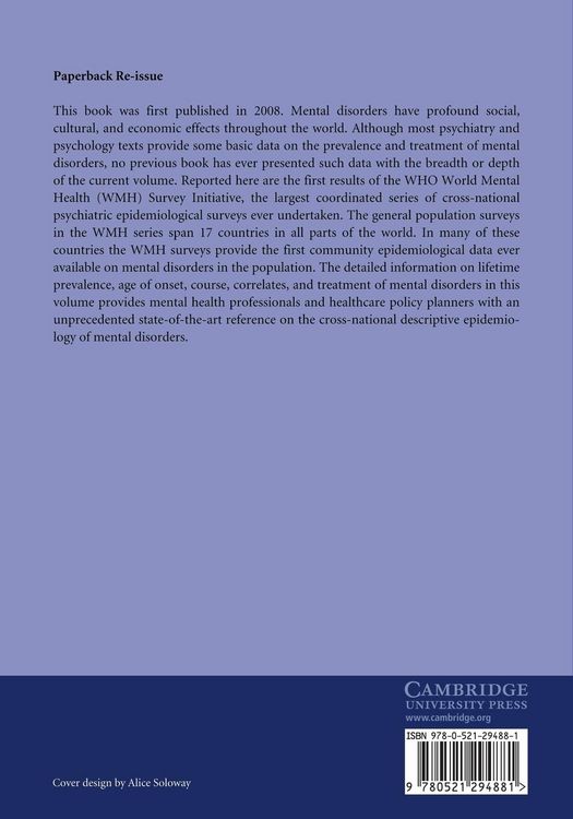 Produktbild: The Who World Mental Health Surveys