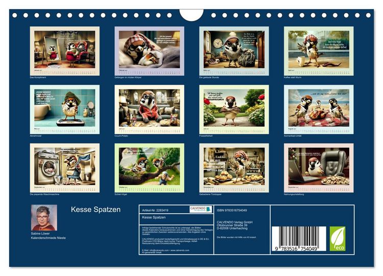 Produktbild: Kesse Spatzen (Wandkalender 2027 DIN A4 quer), CALVENDO Monatskalender
