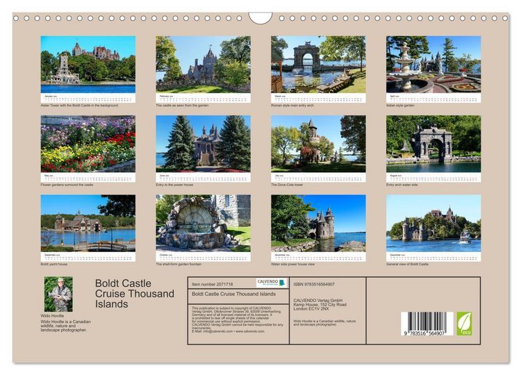 Produktbild: Boldt Castle Cruise Thousand Islands (Wall Calendar 2026 DIN A3 landscape), CALVENDO 12 Month Wall Calendar