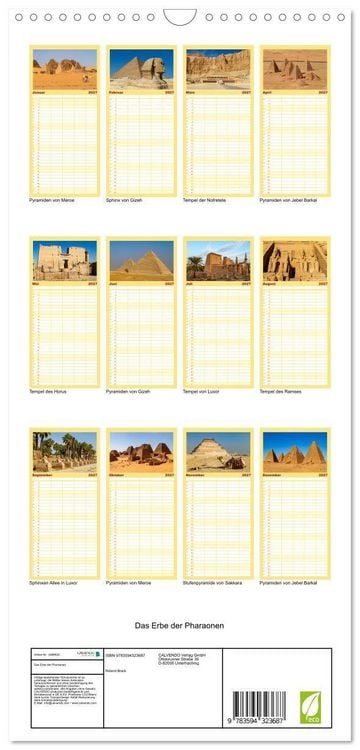Produktbild: Familienplaner 2027 - Das Erbe der Pharaonen mit 5 Spalten (Wandkalender, 21 x 45 cm) CALVENDO