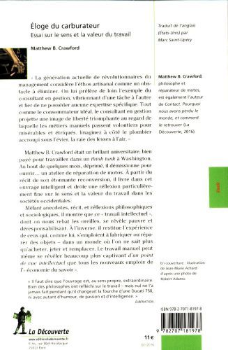 Produktbild: Eloge du carburateur : essai sur le sens et la valeur du travail