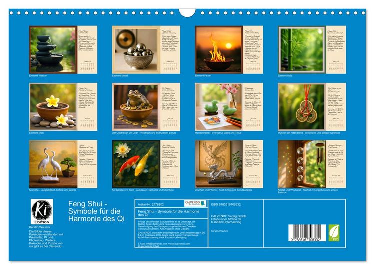 Produktbild: Feng Shui - Symbole f&uuml;r die Harmonie des Qi (Wandkalender 2026 DIN A3 quer), CALVENDO Monatskalender