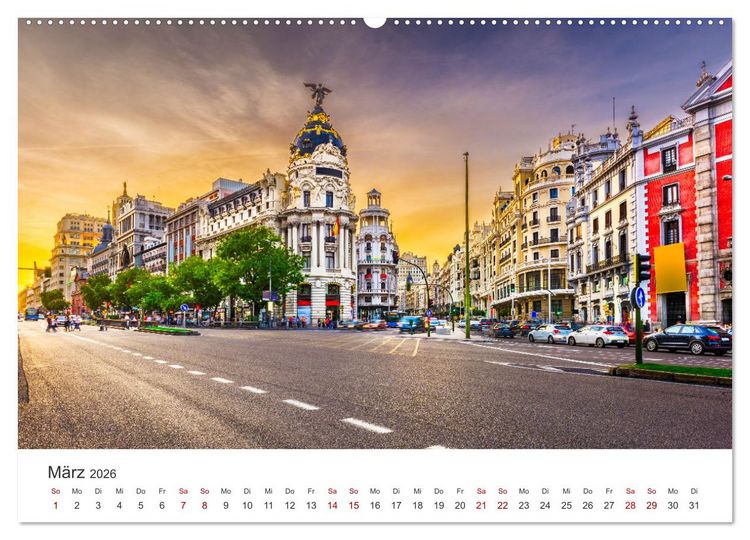 Produktbild: Madrid - Spaniens bezaubernde Hauptstadt. (hochwertiger Premium Wandkalender 2026 DIN A2 quer), Kunstdruck in Hochglanz