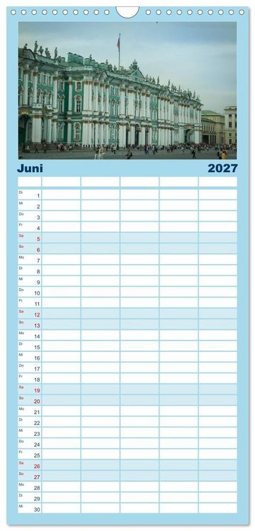 Produktbild: Familienplaner 2027 - Sankt Petersburg - "Venedig des Nordens" mit 5 Spalten (Wandkalender, 21 x 45 cm) CALVENDO