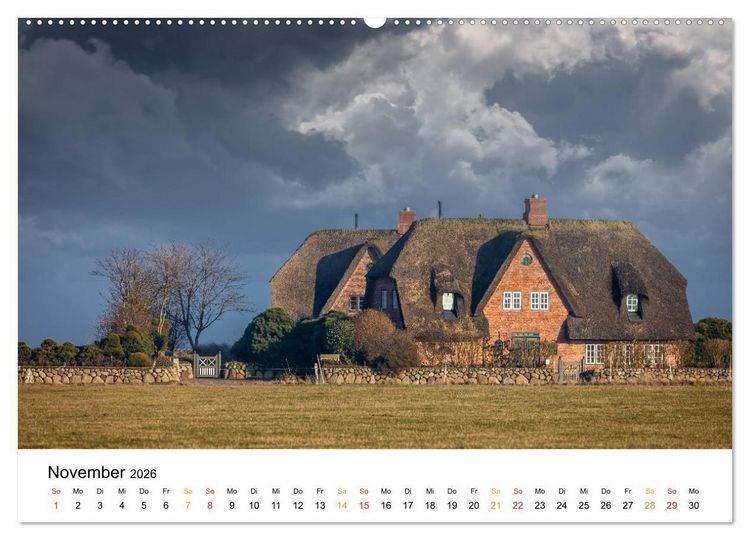 Produktbild: Sylter Friesenh&auml;user (Wandkalender 2026 DIN A2 quer), CALVENDO Monatskalender