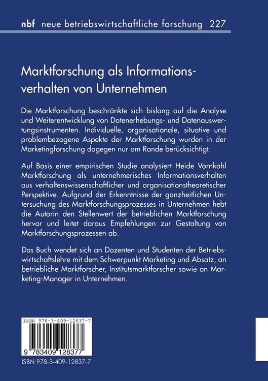 Produktbild: Marktforschung als Informationsverhalten von Unternehmen