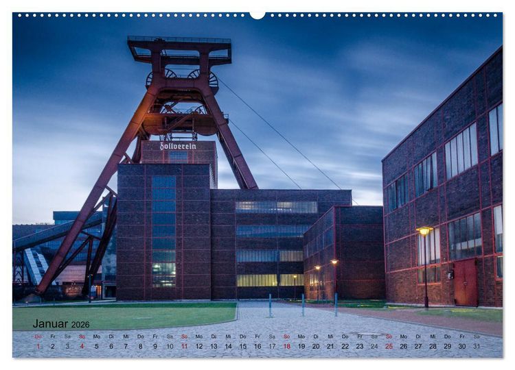 Produktbild: Zeche und Kokerei Zollverein Essen: Industrie-Architektur (Wandkalender 2026 DIN A2 quer), CALVENDO Monatskalender