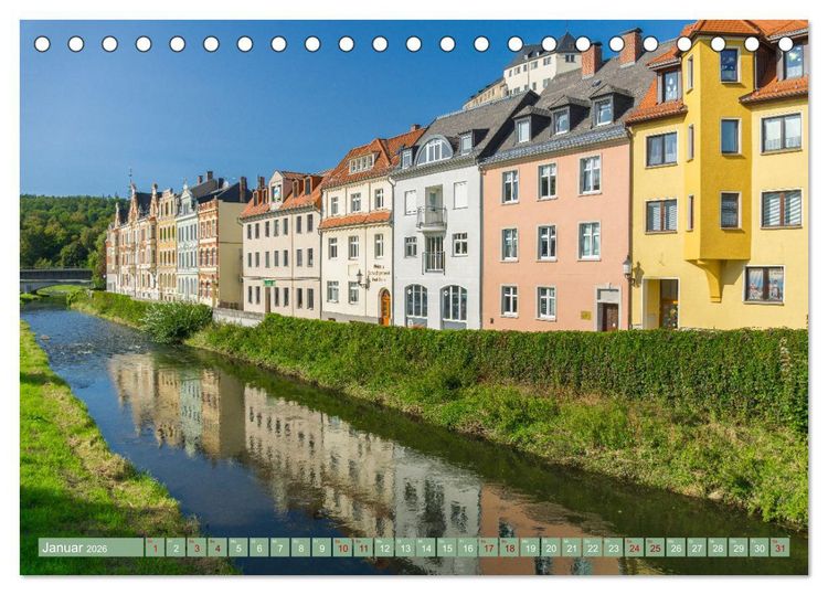 Produktbild: Greiz - Perle an der wei&szlig;en Elster in Th&uuml;ringen (Tischkalender 2026 DIN A5 quer), CALVENDO Monatskalender