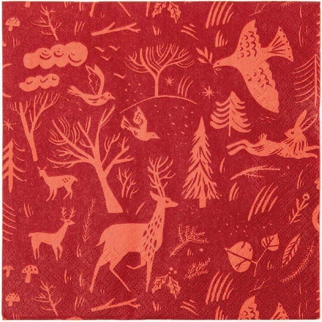 Produktbild: Servietten, Winterwald, Rot, Mix