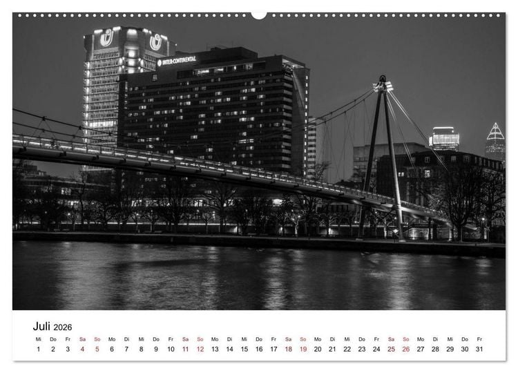Produktbild: Frankfurt am Main bei Tag und Nacht (hochwertiger Premium Wandkalender 2026 DIN A2 quer), Kunstdruck in Hochglanz