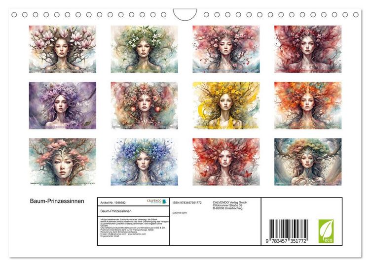 Produktbild: Baum-Prinzessinnen (Wandkalender 2026 DIN A4 quer), CALVENDO Monatskalender