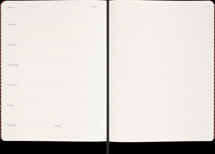 Produktbild: Moleskine Shine Sammler undat. Wochenkal. rot m. F&uuml;llfederh