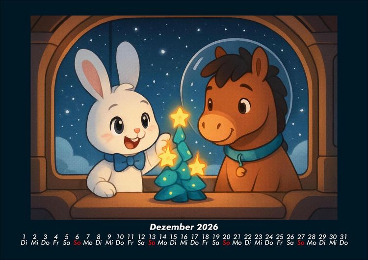 Produktbild: Bouncy & Huf - Im Weltraum 2026 Fotokalender DIN A4