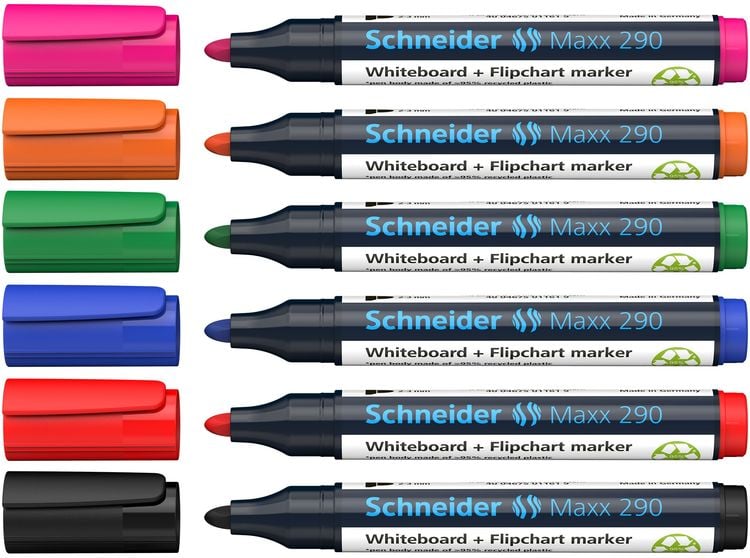 Produktbild: Schneider Whiteboard-Marker Maxx 290, 6er Set sortiert, 5+1 Aktion