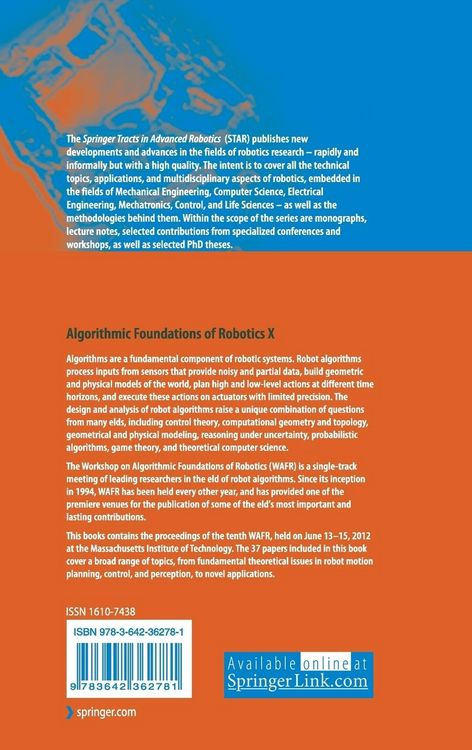 Produktbild: Algorithmic Foundations of Robotics X