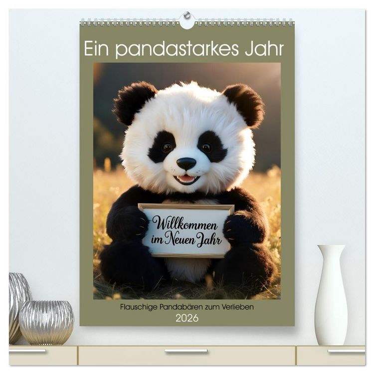 Produktbild: Ein pandastarkes Jahr - Flauschige Pandab&auml;ren zum Verlieben (hochwertiger Premium Wandkalender 2026 DIN A2 hoch), Kunstdruck in Hochglanz