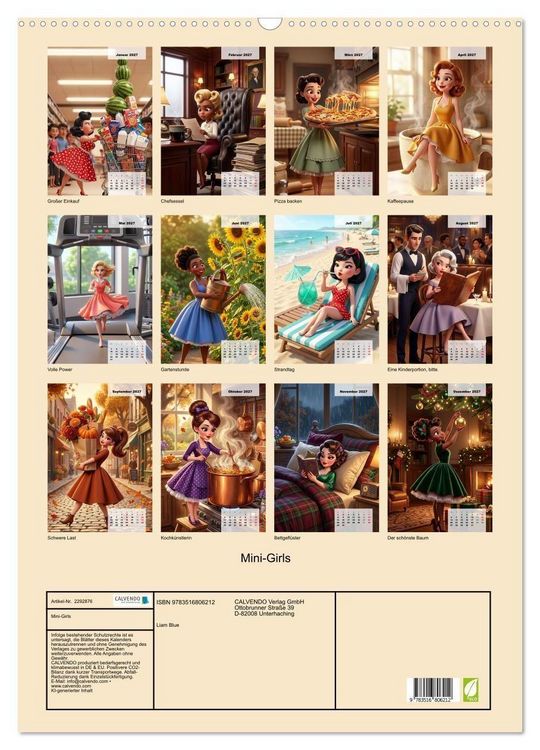 Produktbild: Mini-Girls (Wandkalender 2027 DIN A2 hoch), CALVENDO Monatskalender