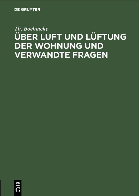 Produktbild: &Uuml;ber Luft und L&uuml;ftung der Wohnung und verwandte Fragen