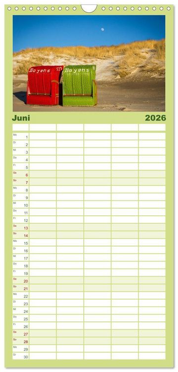 Produktbild: Familienplaner 2026 - Amrum - Eine farbenfrohe Insellandschaft mit 5 Spalten (Wandkalender, 21 x 45 cm) CALVENDO