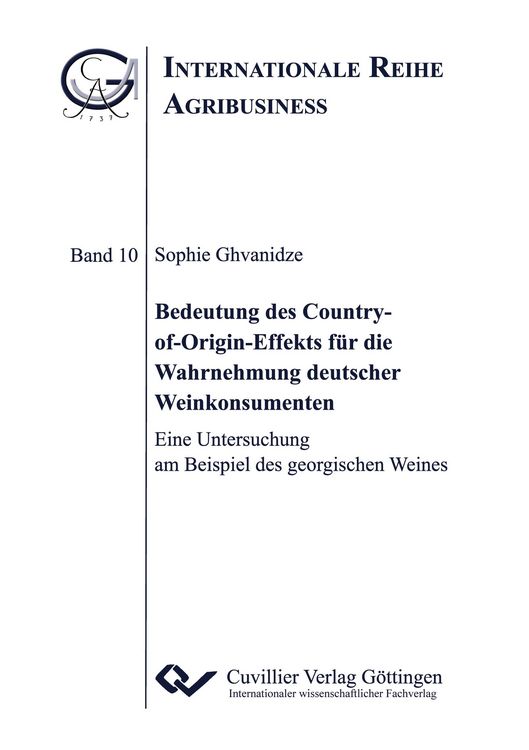 Produktbild: Bedeutung des Country-of-Origin-Effekts f&uuml;r die Wahrnehmung deutscher Weinkonsumenten