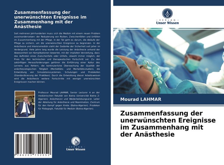 Produktbild: Zusammenfassung der unerw&uuml;nschten Ereignisse im Zusammenhang mit der An&auml;sthesie