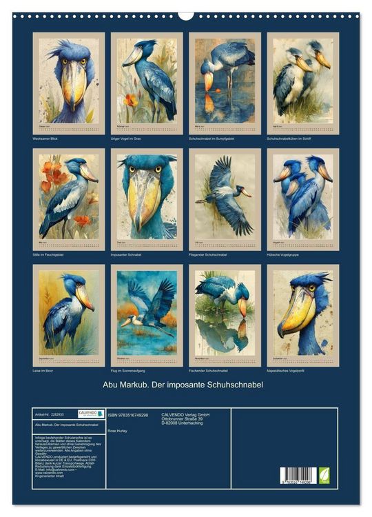 Produktbild: Abu Markub. Der imposante Schuhschnabel (Wandkalender 2027 DIN A2 hoch), CALVENDO Monatskalender