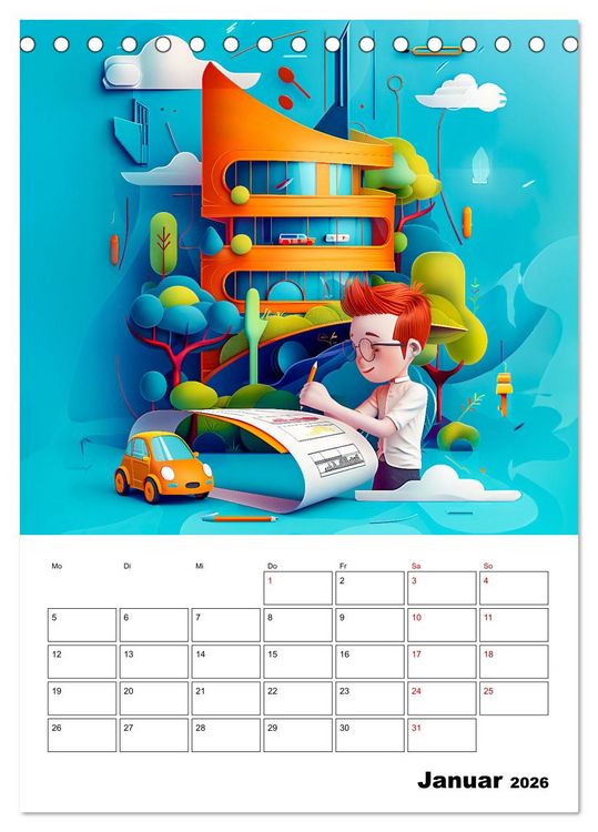 Produktbild: Traumjobs von Morgen - Der Zukunfts-Planer f&uuml;r gro&szlig;e Tr&auml;ume (Tischkalender 2026 DIN A5 hoch), CALVENDO Monatskalender