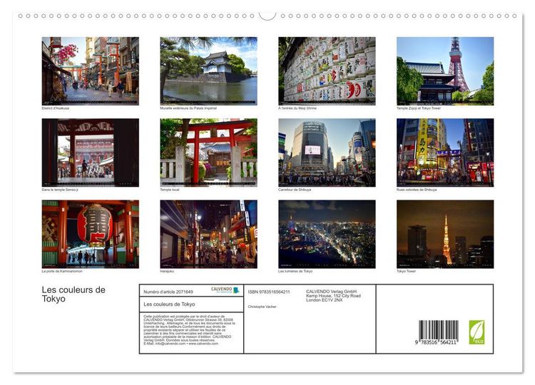 Produktbild: Les couleurs de Tokyo (Calendrier mural 2026 DIN A2 vertical) calendrier de bureau