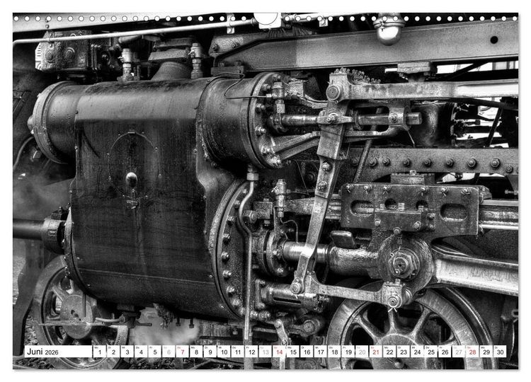 Produktbild: Unter Dampf - Eisenbahnromantik in schwarz-wei&szlig; (Wandkalender 2026 DIN A3 quer), CALVENDO Monatskalender
