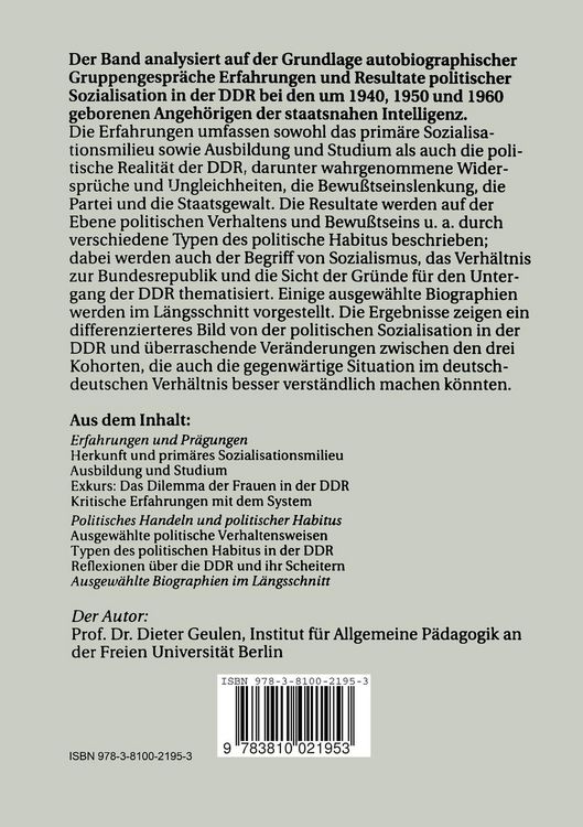 Produktbild: Politische Sozialisation in der DDR