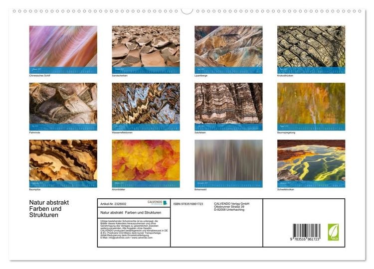 Produktbild: Natur abstrakt Farben und Strukturen (hochwertiger Premium Wandkalender 2027 DIN A2 quer), Kunstdruck in Hochglanz