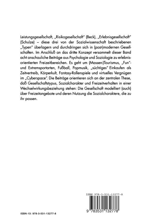 Produktbild: Freizeit in der Erlebnisgesellschaft