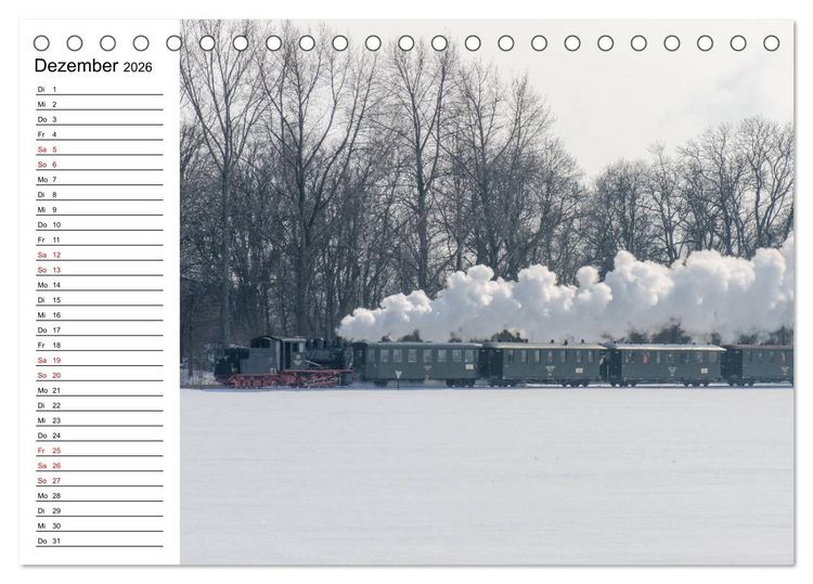 Produktbild: Die Mansfelder Bergwerksbahn (Tischkalender 2026 DIN A5 quer), CALVENDO Monatskalender