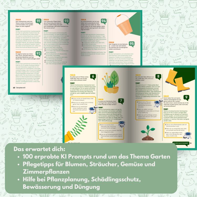 Produktbild: Clever g&auml;rtnern mit KI. 100 Prompts, die deine Pflanzen und dich aufbl&uuml;hen lassen