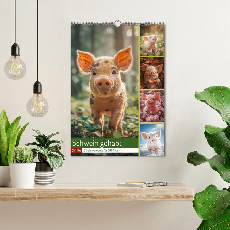 Produktbild: Schwein gehabt (Wandkalender 2026 DIN A3 hoch), CALVENDO Monatskalender