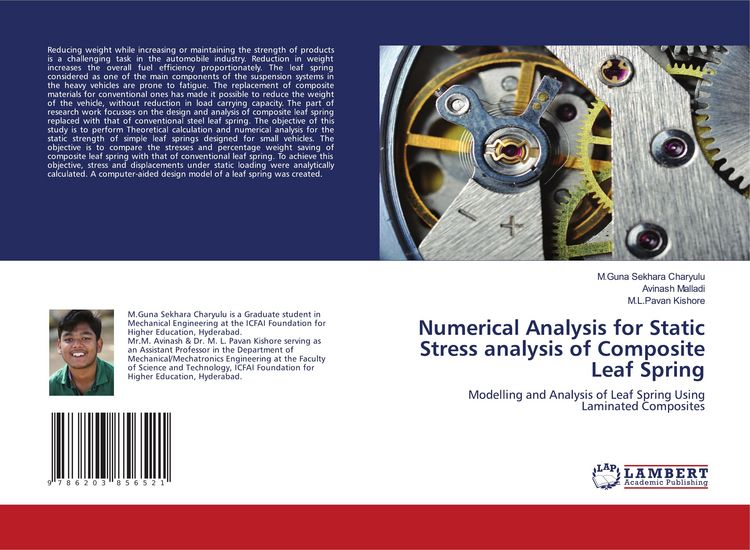 Produktbild: Numerical Analysis for Static Stress analysis of Composite Leaf Spring