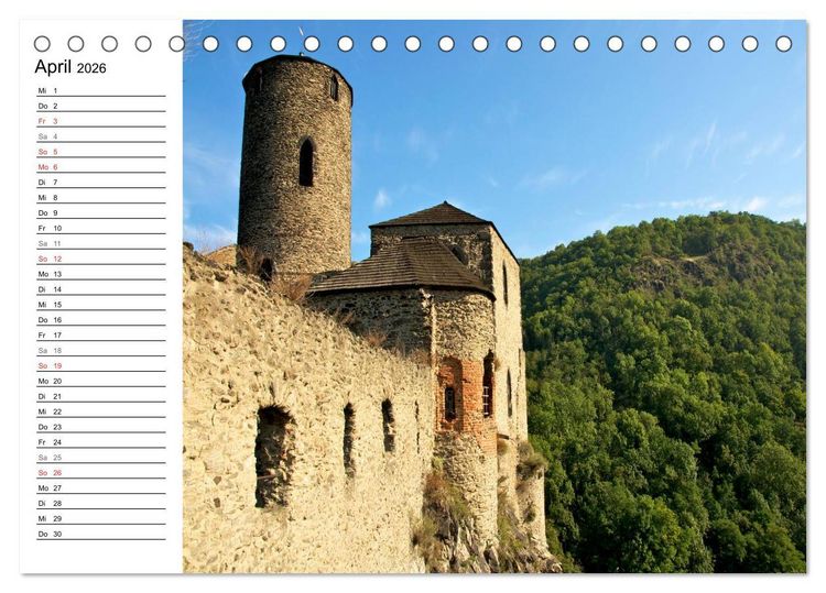 Produktbild: Tschechien - Die Burg Strekov (Tischkalender 2026 DIN A5 quer), CALVENDO Monatskalender