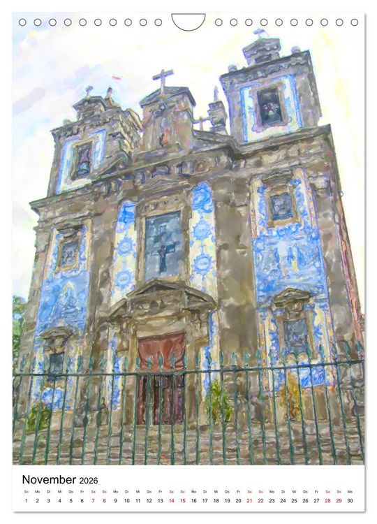 Produktbild: Porto - Stadtansichten in Aquarell (Wandkalender 2026 DIN A4 hoch), CALVENDO Monatskalender