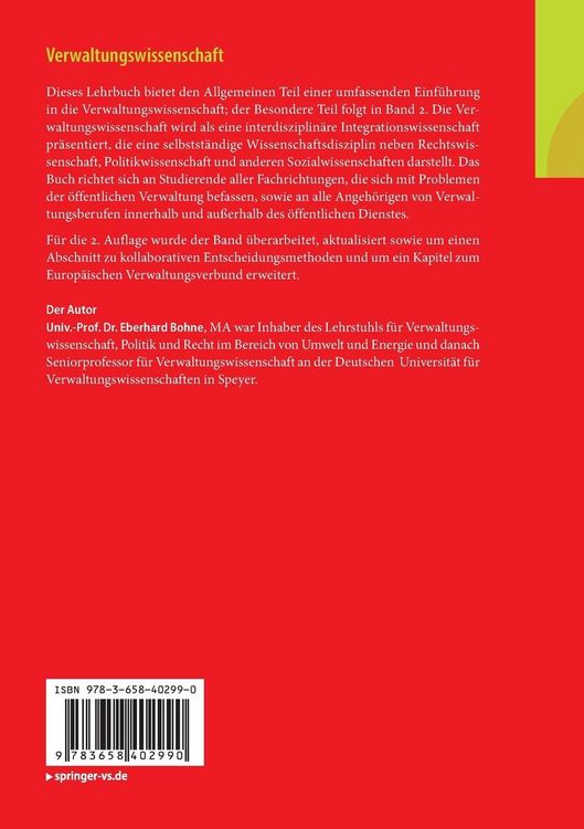 Produktbild: Verwaltungswissenschaft