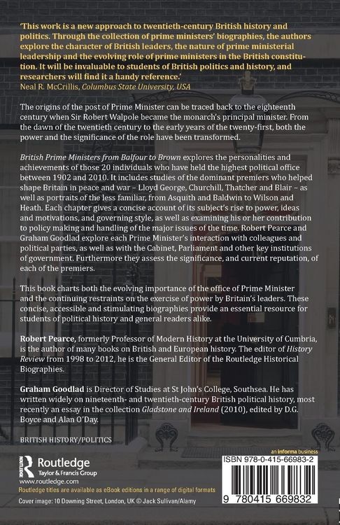 Produktbild: British Prime Ministers From Balfour to Brown