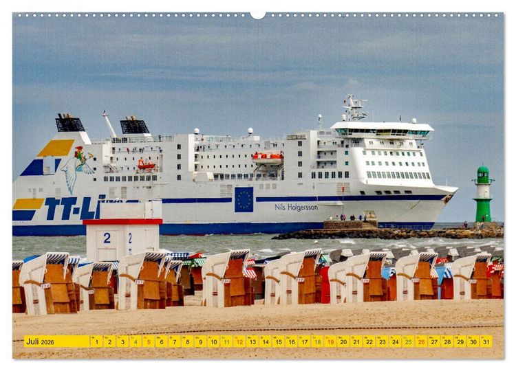 Produktbild: Seebad Warnem&uuml;nde - Sehnsuchtsort an der Ostsee (hochwertiger Premium Wandkalender 2026 DIN A2 quer), Kunstdruck in Hochglanz