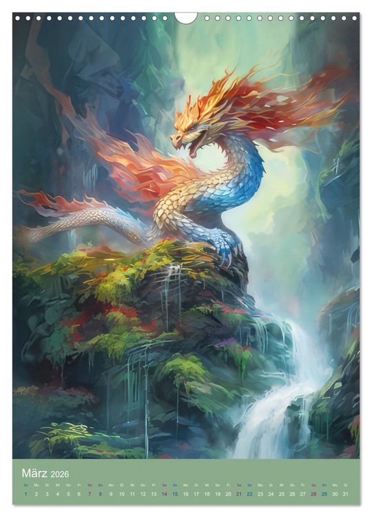 Produktbild: Sagenland der Drachen (Wandkalender 2026 DIN A3 hoch), CALVENDO Monatskalender